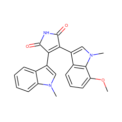 COc1cccc2c(C3=C(c4cn(C)c5ccccc45)C(=O)NC3=O)cn(C)c12 ZINC000013447794