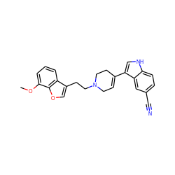 COc1cccc2c(CCN3CC=C(c4c[nH]c5ccc(C#N)cc45)CC3)coc12 ZINC000038319285