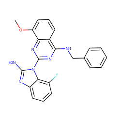 COc1cccc2c(NCc3ccccc3)nc(-n3c(N)nc4cccc(F)c43)nc12 ZINC000261094951