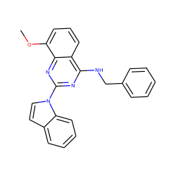 COc1cccc2c(NCc3ccccc3)nc(-n3ccc4ccccc43)nc12 ZINC000219003421