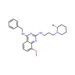 COc1cccc2c(NCc3ccccc3)nc(NCCCN3CCCC[C@H]3C)nc12 ZINC000045226978