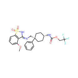 COc1cccc2c1/C(=N/C[C@]1(c3ccccc3)CC[C@H](NC(=O)OCC(F)(F)F)CC1)NS2(=O)=O ZINC000473114346