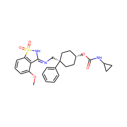 COc1cccc2c1/C(=N/C[C@]1(c3ccccc3)CC[C@H](OC(=O)NC3CC3)CC1)NS2(=O)=O ZINC000473116244