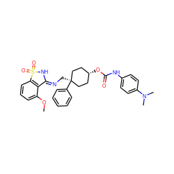 COc1cccc2c1/C(=N/C[C@]1(c3ccccc3)CC[C@H](OC(=O)Nc3ccc(N(C)C)cc3)CC1)NS2(=O)=O ZINC000473113955