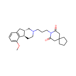 COc1cccc2c1[C@@H]1CCN(CCCN3C(=O)CC4(CCCC4)CC3=O)C[C@H]1C2 ZINC000013733322