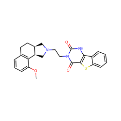 COc1cccc2c1[C@@H]1CN(CCn3c(=O)[nH]c4c(sc5ccccc54)c3=O)C[C@@H]1CC2 ZINC000013807854