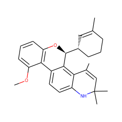 COc1cccc2c1-c1ccc3c(c1[C@H]([C@@H]1C=C(C)CCC1)O2)C(C)=CC(C)(C)N3 ZINC000003941473