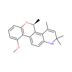 COc1cccc2c1-c1ccc3c(c1[C@H](C)O2)C(C)=CC(C)(C)N3 ZINC000013470773