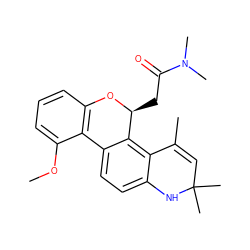 COc1cccc2c1-c1ccc3c(c1[C@H](CC(=O)N(C)C)O2)C(C)=CC(C)(C)N3 ZINC000013470762