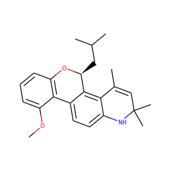 COc1cccc2c1-c1ccc3c(c1[C@H](CC(C)C)O2)C(C)=CC(C)(C)N3 ZINC000013470794