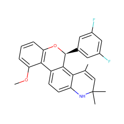 COc1cccc2c1-c1ccc3c(c1[C@H](c1cc(F)cc(F)c1)O2)C(C)=CC(C)(C)N3 ZINC000013863763