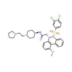 COc1cccc2c1-c1ccccc1N(S(=O)(=O)c1ccc(Cl)c(Cl)c1)[C@H]2CC(=O)N[C@H]1CC[C@H](CCN2CCCC2)CC1 ZINC000261107397