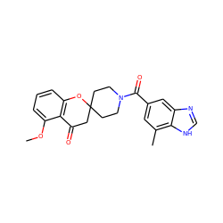 COc1cccc2c1C(=O)CC1(CCN(C(=O)c3cc(C)c4[nH]cnc4c3)CC1)O2 ZINC000049125815