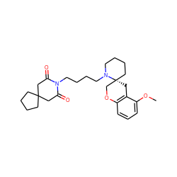 COc1cccc2c1C[C@]1(CCCCN1CCCCN1C(=O)CC3(CCCC3)CC1=O)CO2 ZINC000013759917