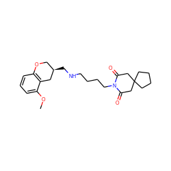 COc1cccc2c1C[C@H](CNCCCCN1C(=O)CC3(CCCC3)CC1=O)CO2 ZINC000026018733