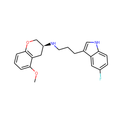 COc1cccc2c1C[C@H](NCCCc1c[nH]c3ccc(F)cc13)CO2 ZINC000028821542