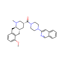 COc1cccc2c1C[C@H]1C[C@@H](C(=O)N3CCN(c4cc5ccccc5cn4)CC3)CN(C)[C@@H]1C2 ZINC000028950336