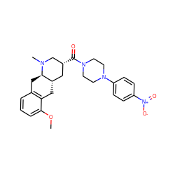 COc1cccc2c1C[C@H]1C[C@@H](C(=O)N3CCN(c4ccc([N+](=O)[O-])cc4)CC3)CN(C)[C@@H]1C2 ZINC000028949859