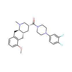 COc1cccc2c1C[C@H]1C[C@@H](C(=O)N3CCN(c4ccc(F)c(F)c4)CC3)CN(C)[C@@H]1C2 ZINC000028950391