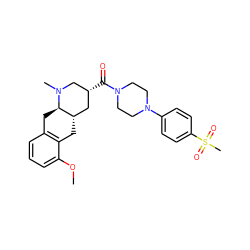 COc1cccc2c1C[C@H]1C[C@@H](C(=O)N3CCN(c4ccc(S(C)(=O)=O)cc4)CC3)CN(C)[C@@H]1C2 ZINC000028950385