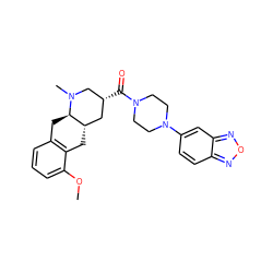 COc1cccc2c1C[C@H]1C[C@@H](C(=O)N3CCN(c4ccc5nonc5c4)CC3)CN(C)[C@@H]1C2 ZINC000028950344