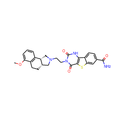 COc1cccc2c1CC[C@H]1CN(CCn3c(=O)[nH]c4c(sc5cc(C(N)=O)ccc54)c3=O)C[C@@H]21 ZINC000013807866