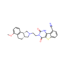 COc1cccc2c1CC[C@H]1CN(CCn3c(=O)[nH]c4c(sc5cccc(C#N)c54)c3=O)C[C@@H]21 ZINC000013807885