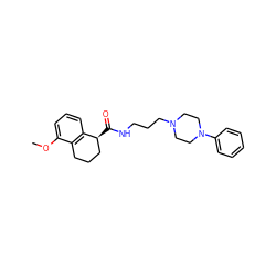 COc1cccc2c1CCC[C@@H]2C(=O)NCCCN1CCN(c2ccccc2)CC1 ZINC000013757318