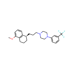 COc1cccc2c1CCC[C@@H]2CCCN1CCN(c2cccc(C(F)(F)F)c2)CC1 ZINC000013740697