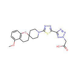 COc1cccc2c1CCC1(CCN(c3nnc(-c4nnn(CC(=O)O)n4)s3)CC1)O2 ZINC000143369003