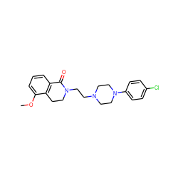 COc1cccc2c1CCN(CCN1CCN(c3ccc(Cl)cc3)CC1)C2=O ZINC000013804235