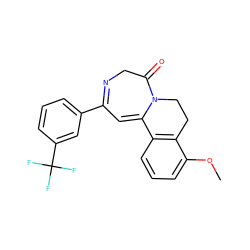 COc1cccc2c1CCN1C(=O)CN=C(c3cccc(C(F)(F)F)c3)C=C21 ZINC000149027038