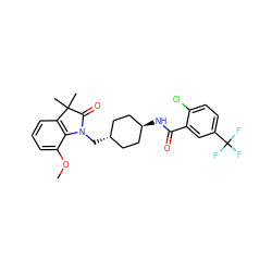 COc1cccc2c1N(C[C@H]1CC[C@H](NC(=O)c3cc(C(F)(F)F)ccc3Cl)CC1)C(=O)C2(C)C ZINC000653670282