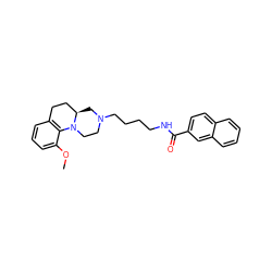 COc1cccc2c1N1CCN(CCCCNC(=O)c3ccc4ccccc4c3)C[C@@H]1CC2 ZINC000013643299