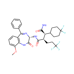 COc1cccc2c1NC(=O)[C@@H](NC(=O)[C@H](CCC(F)(F)F)[C@@H](C(N)=O)C1CCC(F)(F)CC1)N=C2c1ccccc1 ZINC000205756286