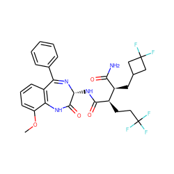 COc1cccc2c1NC(=O)[C@@H](NC(=O)[C@H](CCC(F)(F)F)[C@H](CC1CC(F)(F)C1)C(N)=O)N=C2c1ccccc1 ZINC000205757828