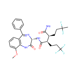 COc1cccc2c1NC(=O)[C@@H](NC(=O)[C@H](CCC(F)(F)F)[C@H](CCC(C)(F)F)C(N)=O)N=C2c1ccccc1 ZINC000205761899