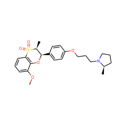 COc1cccc2c1O[C@H](c1ccc(OCCCN3CCC[C@H]3C)cc1)[C@H](C)S2(=O)=O ZINC000043010080