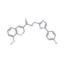 COc1cccc2c1OCC(C(=O)NCc1ncc(-c3ccc(Br)cc3)[nH]1)=C2 ZINC001772657945