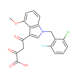 COc1cccc2c1c(C(=O)CC(=O)C(=O)O)cn2Cc1c(F)cccc1Cl ZINC000102134398