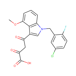 COc1cccc2c1c(C(=O)CC(=O)C(=O)O)cn2Cc1cc(Cl)ccc1F ZINC000102134500