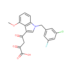 COc1cccc2c1c(C(=O)CC(=O)C(=O)O)cn2Cc1cc(F)cc(Cl)c1 ZINC000102054377