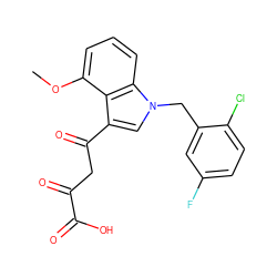 COc1cccc2c1c(C(=O)CC(=O)C(=O)O)cn2Cc1cc(F)ccc1Cl ZINC000102136395