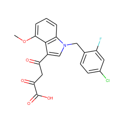 COc1cccc2c1c(C(=O)CC(=O)C(=O)O)cn2Cc1ccc(Cl)cc1F ZINC000102054798