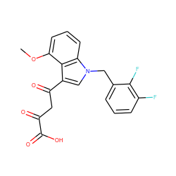 COc1cccc2c1c(C(=O)CC(=O)C(=O)O)cn2Cc1cccc(F)c1F ZINC000101672383