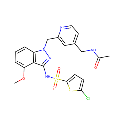 COc1cccc2c1c(NS(=O)(=O)c1ccc(Cl)s1)nn2Cc1cc(CNC(C)=O)ccn1 ZINC000095582706