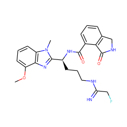 COc1cccc2c1nc([C@H](CCCNC(=N)CF)NC(=O)c1cccc3c1C(=O)NC3)n2C ZINC001775953754