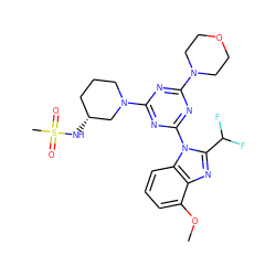 COc1cccc2c1nc(C(F)F)n2-c1nc(N2CCOCC2)nc(N2CCC[C@@H](NS(C)(=O)=O)C2)n1 ZINC000139081956