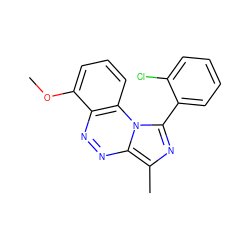 COc1cccc2c1nnc1c(C)nc(-c3ccccc3Cl)n12 ZINC000084671587