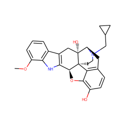 COc1cccc2c3c([nH]c12)[C@@H]1Oc2c(O)ccc4c2[C@@]12CCN(CC1CC1)[C@H](C4)[C@]2(O)C3 ZINC000029417015